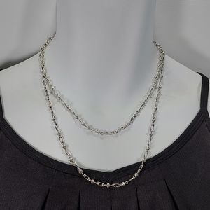 Set of 2 Unique Silver tone Chain Necklaces